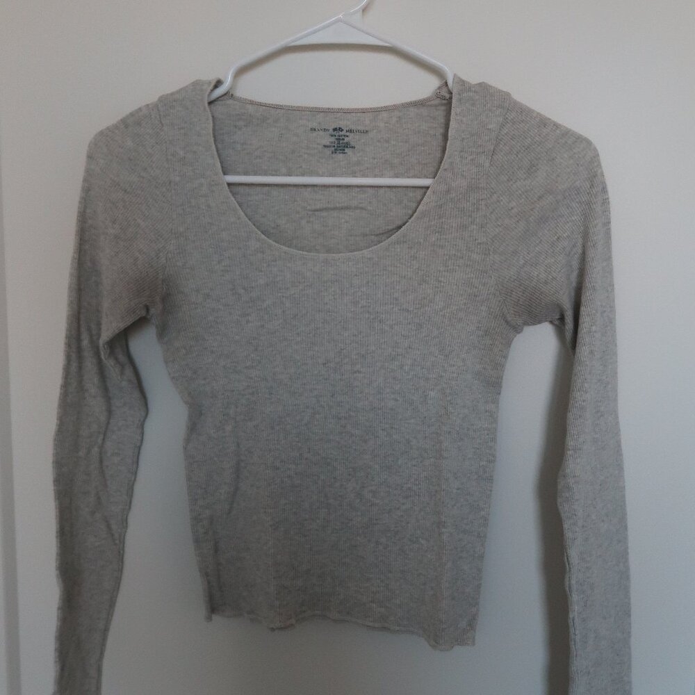 Brandy Melville Gray Long Sleeve Top